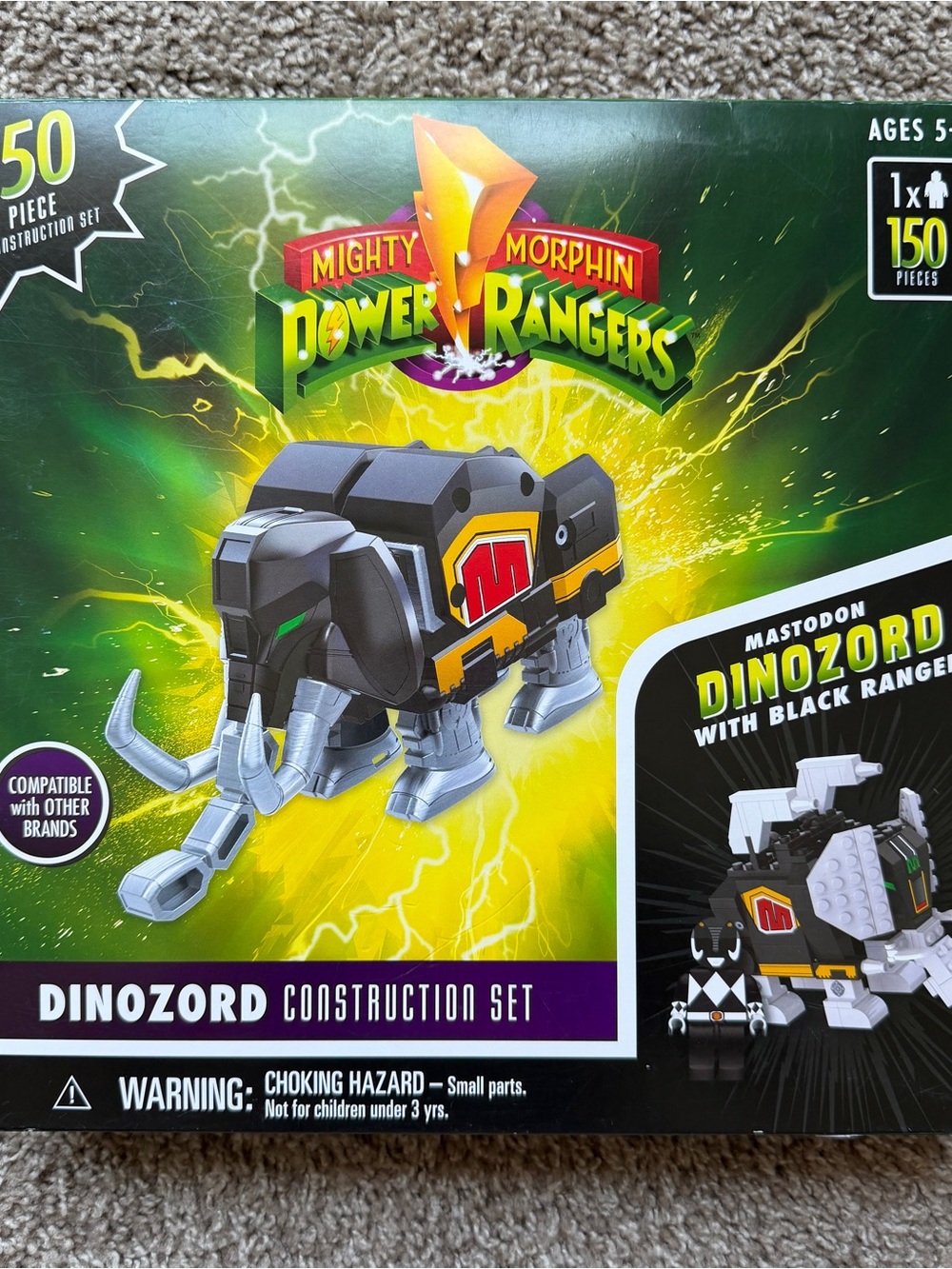 MIGHTY MORPHIN POWER RANGERS DINOZORD CONSTRUCTION SET MASTODON BLACK NEW